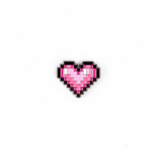 Metal Sticker - Pink heart with black frame